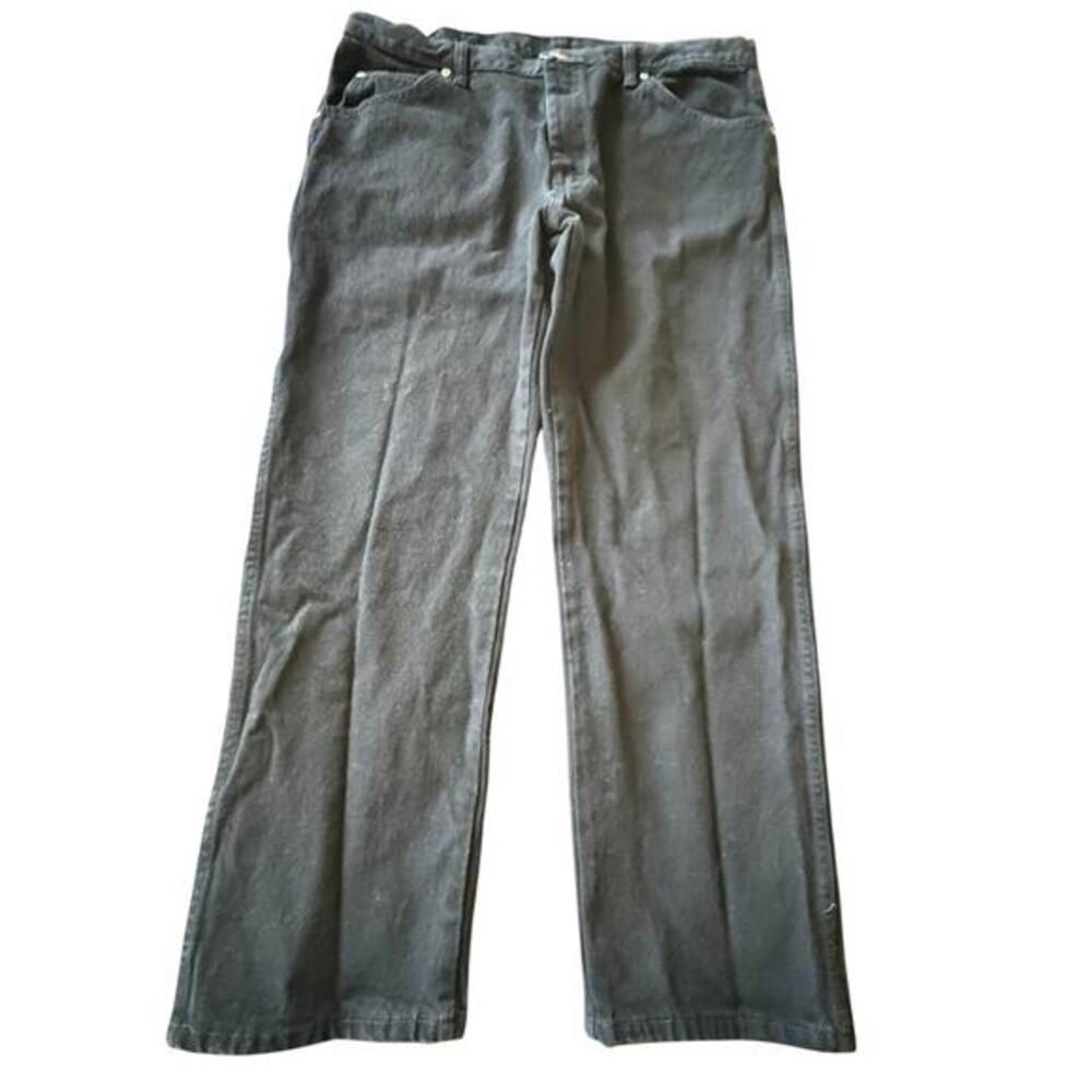 Wrangler Mens Regular Fit Straight Leg Jeans 40X30 Black Denim Workwear Comfort